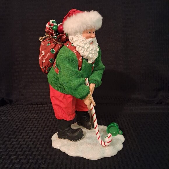 Clothtique Golfing Santa Sweet Putter Golf Figure XMAS Candy Cane Decor 2006 EUC - Picture 2 of 9